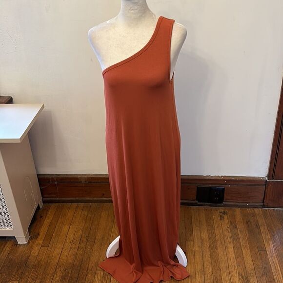 41 Hawthorn rust one shoulder maxi dress Size XL NWOT - Picture 2 of 8